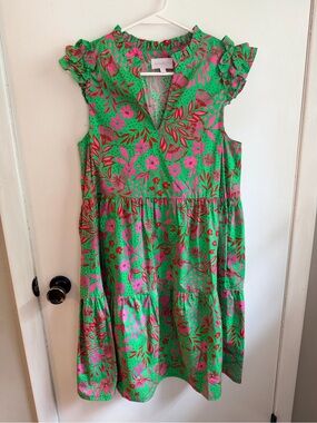 Sugarlips Green and Pink Floral Mini Dress